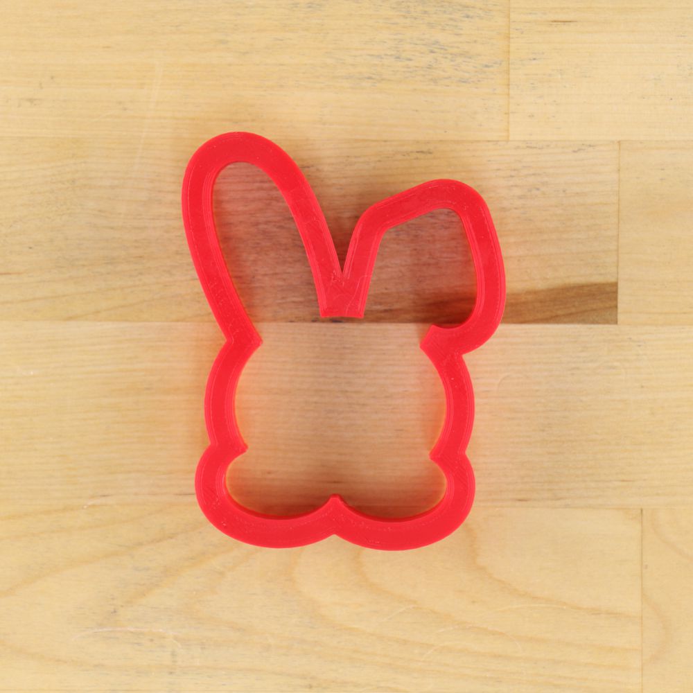 easter bunny cookie cutter overhead view