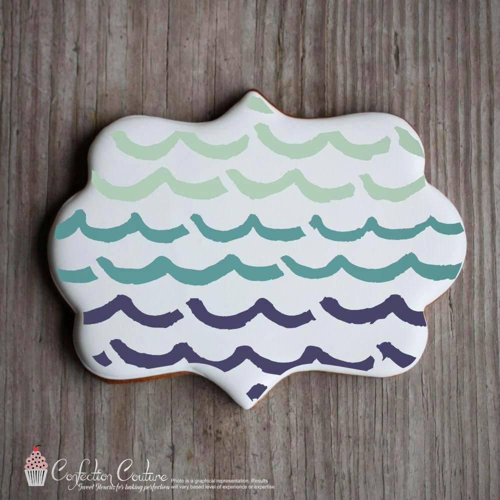 Whimsical Waves Background Cookie Stencil Background