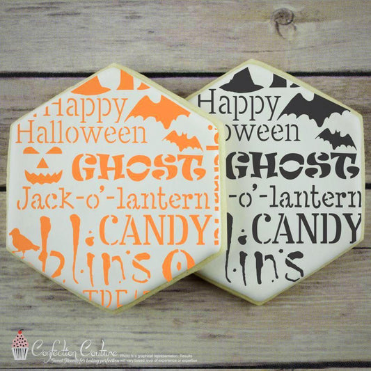 Halloween Messages Cookie Stencil