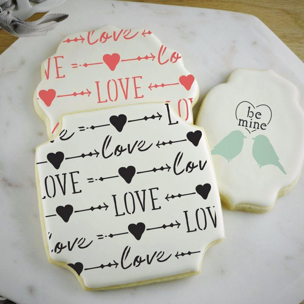 Love And Arrows Basic Background Cookie Stencil Background