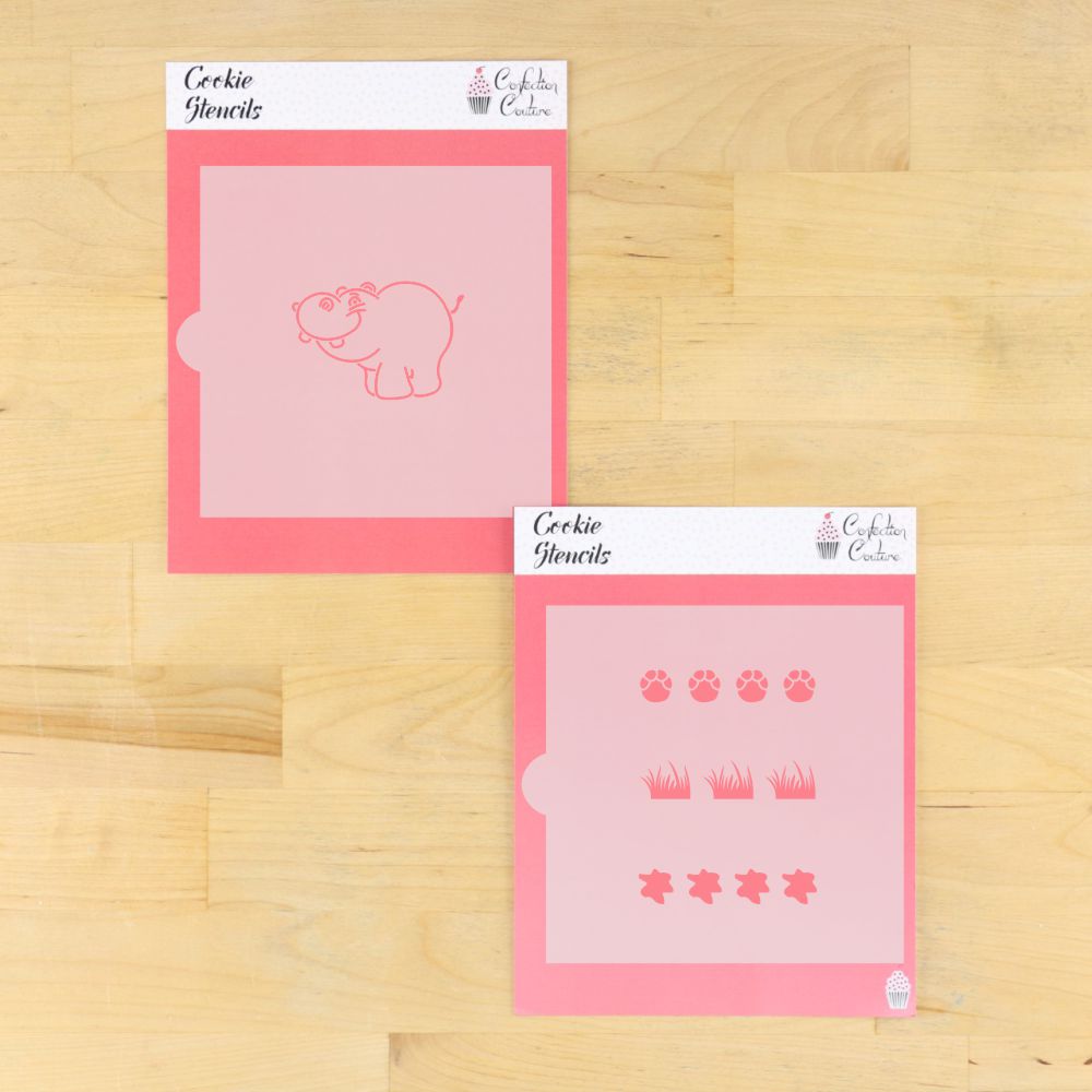 Hippo Paint Your Own Cookie Stencil with matching paint palette stencil