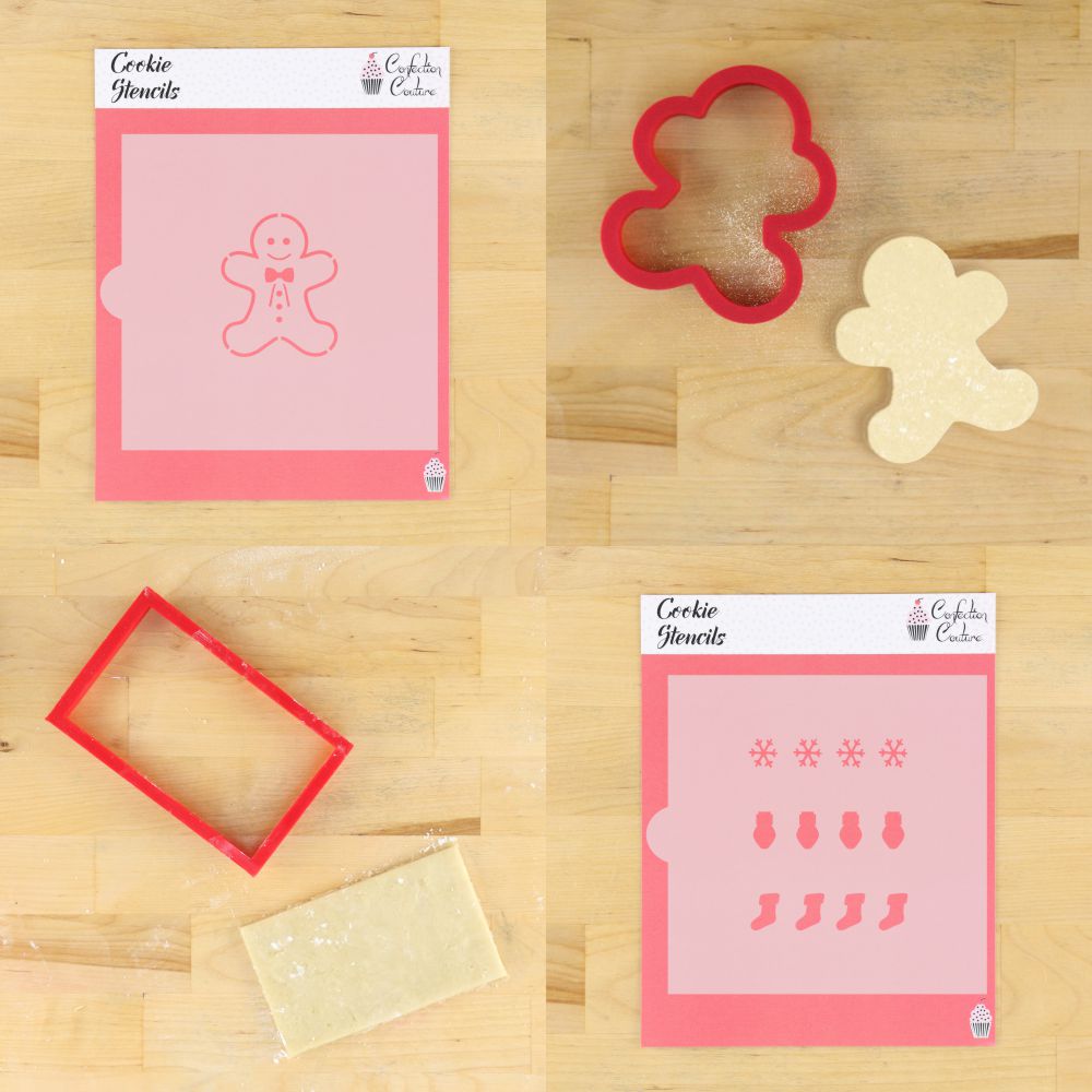 Gingerbread Paint Your Own Cookie Stencil with matching cookie cutters and paint palettes