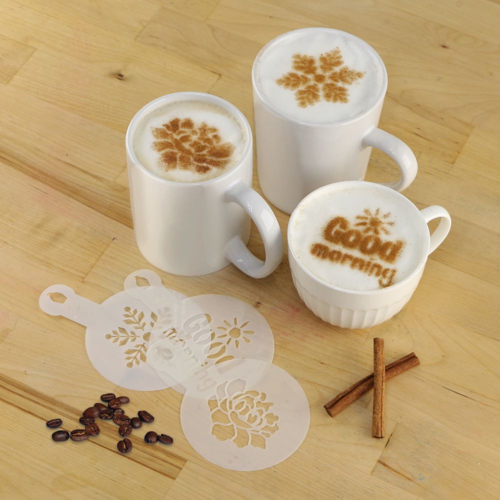 stenciled specialty coffees