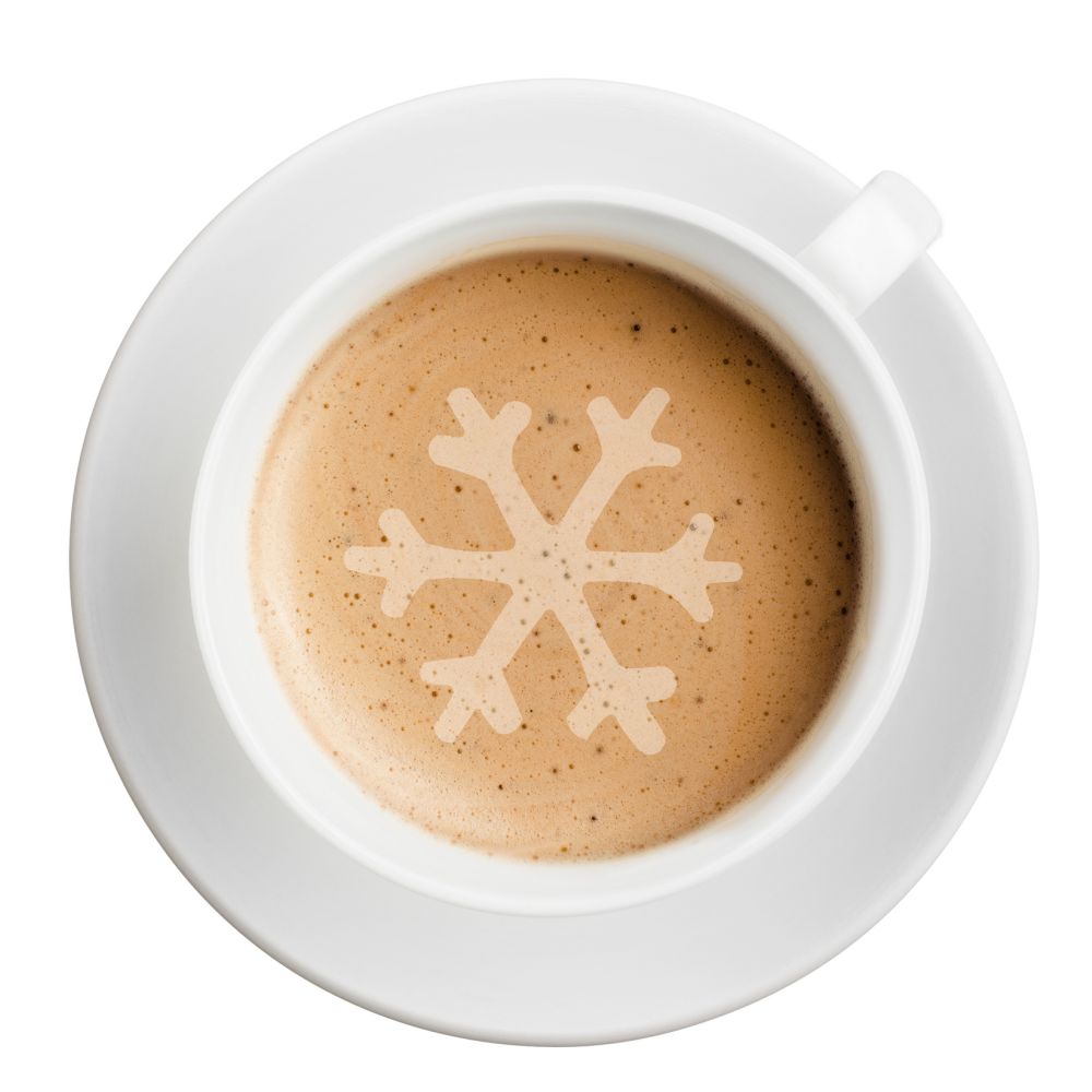 Snowflake stenciled latte