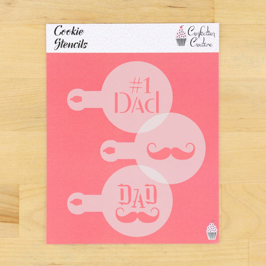 Father's Day Barista and Coffee Art Stencil 3 Piece Set
