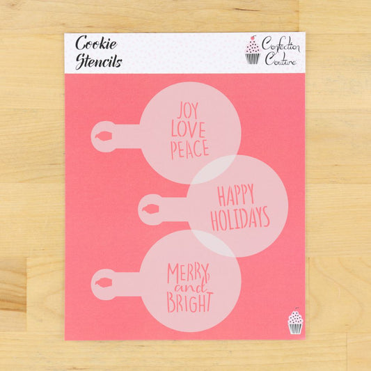 Merry and Bright Barista and Coffee Stencil 3 Piece Set