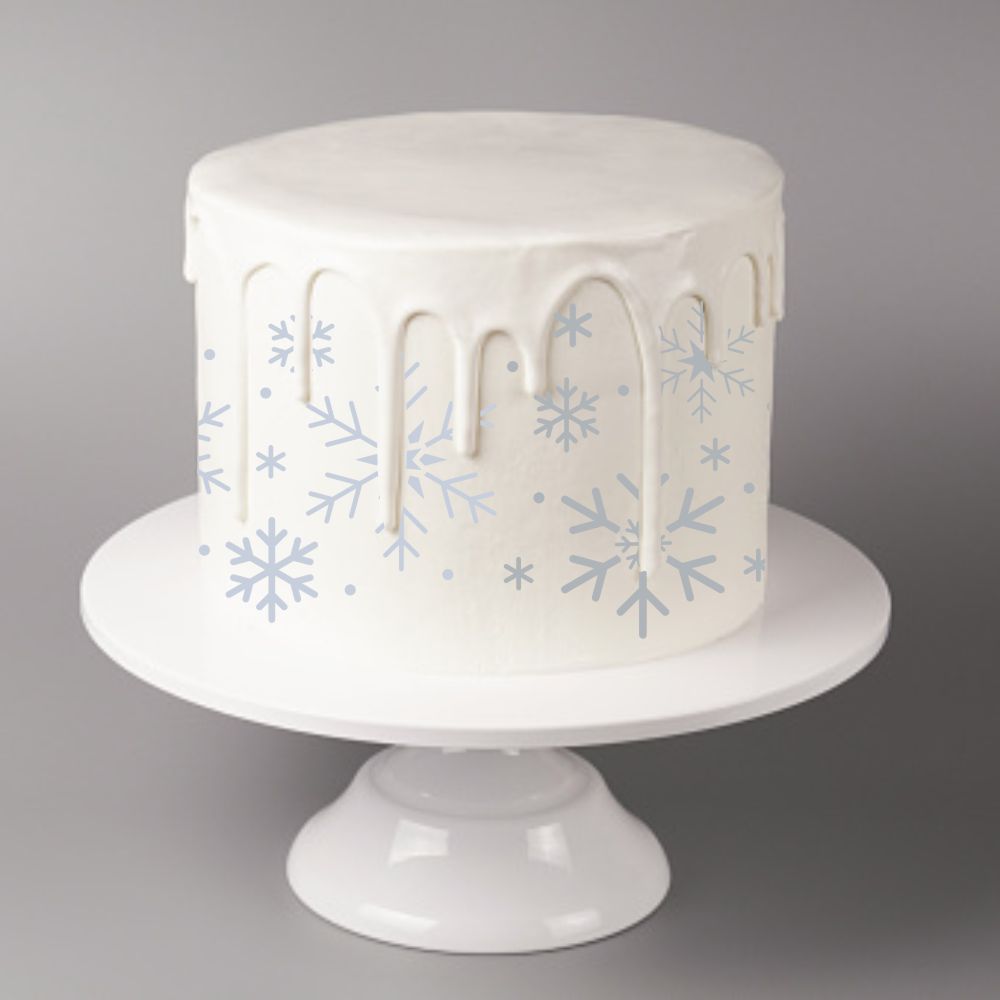 Falling Snowflakes Cake Side Stencil
