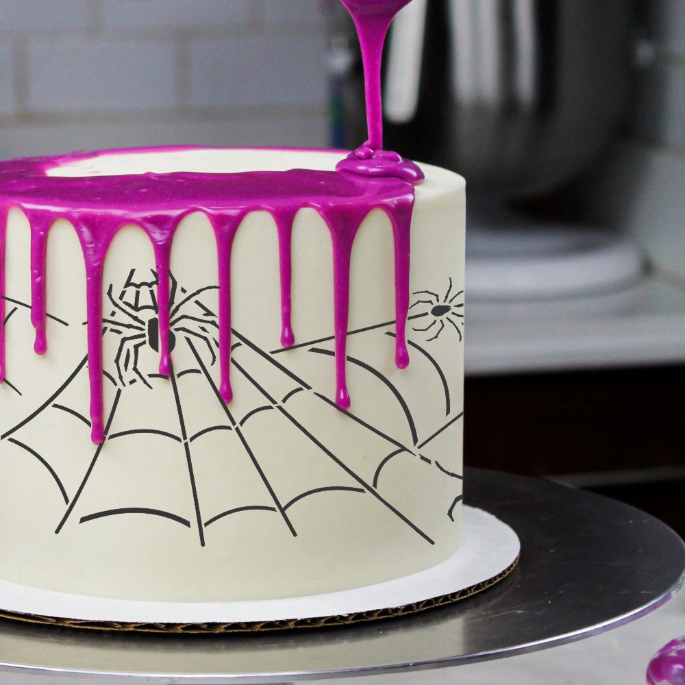Spider Web Decorated Cake for Halloween