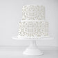 Acanthus Cake Side Stencil Pink Wedding Cake. Stencil your wedding Cake today!