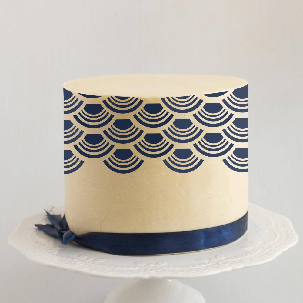 Cake with Japanese Wave design