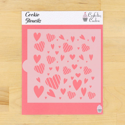 Whimsy Hearts Background Cookie Stencil