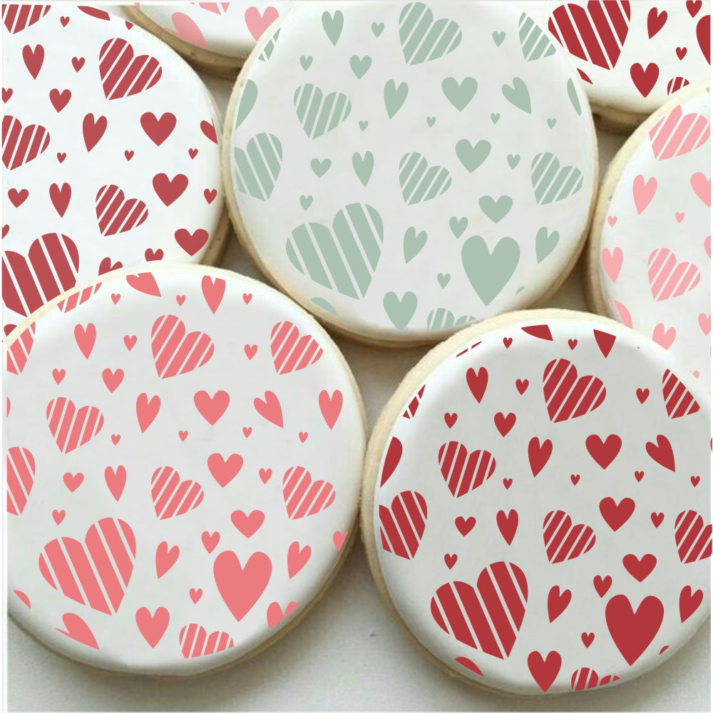 Whimsy Hearts Background Cookie Stencil