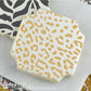 Cookies airbrushed with leopard print cookie stencil