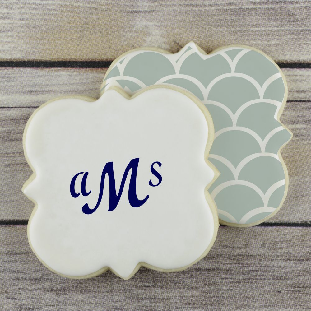 Monogrammed cookie using the Simply Sweet Alphabet Cookie Stencil Set