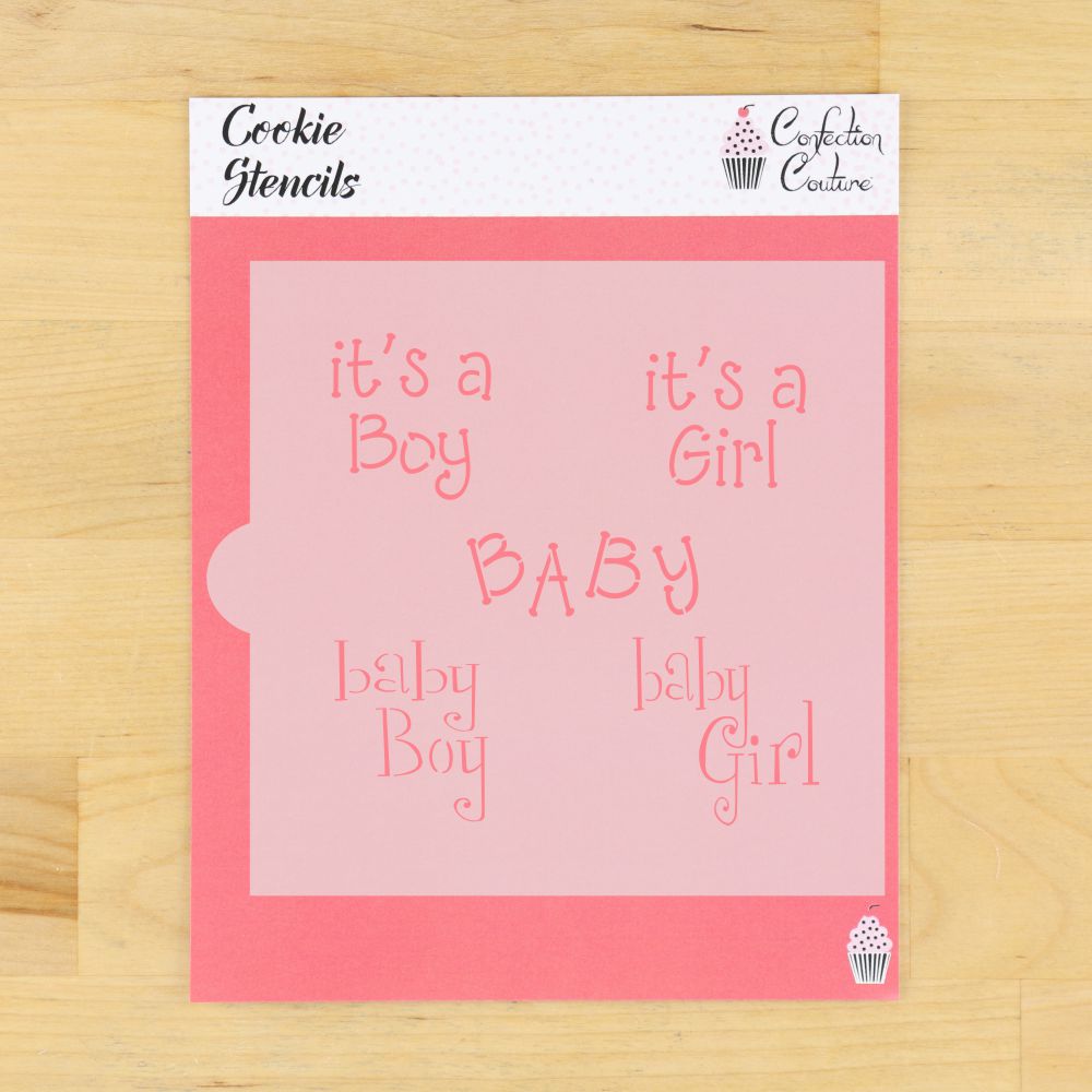Baby basic words cookie stencil