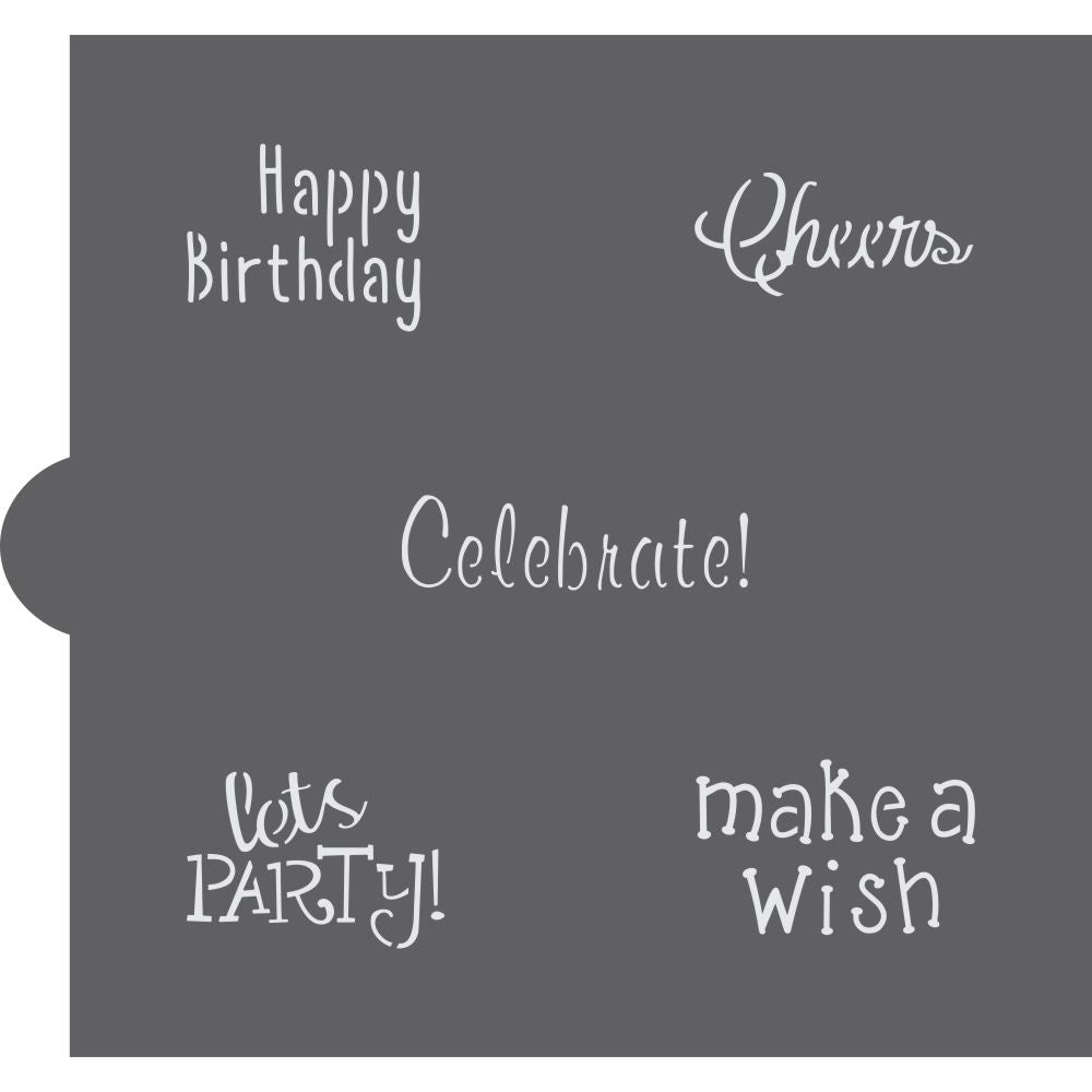 Birthday Words Cookie Stencil