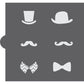 Hats and Bowties Cookie Stencil