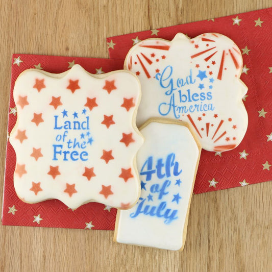 American Flag Accent Cookie Stencil With Cookie Cutter