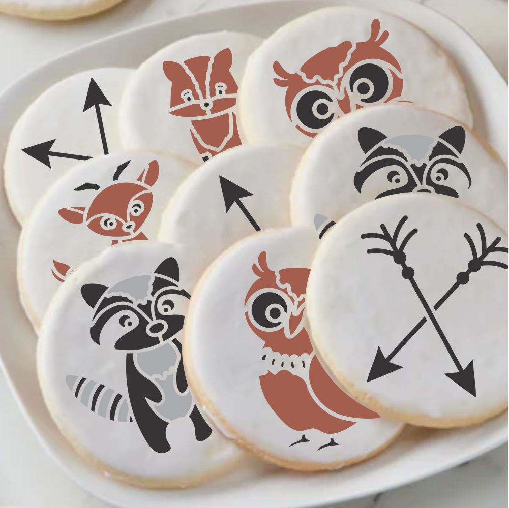 Forest Critters Accent Cookie Stencil