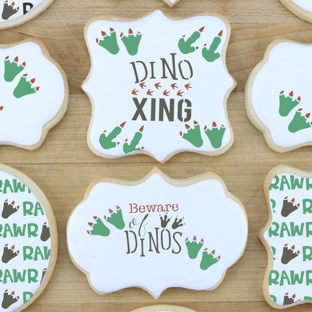 Cookies for a Dinosaur Themed Birthday Party