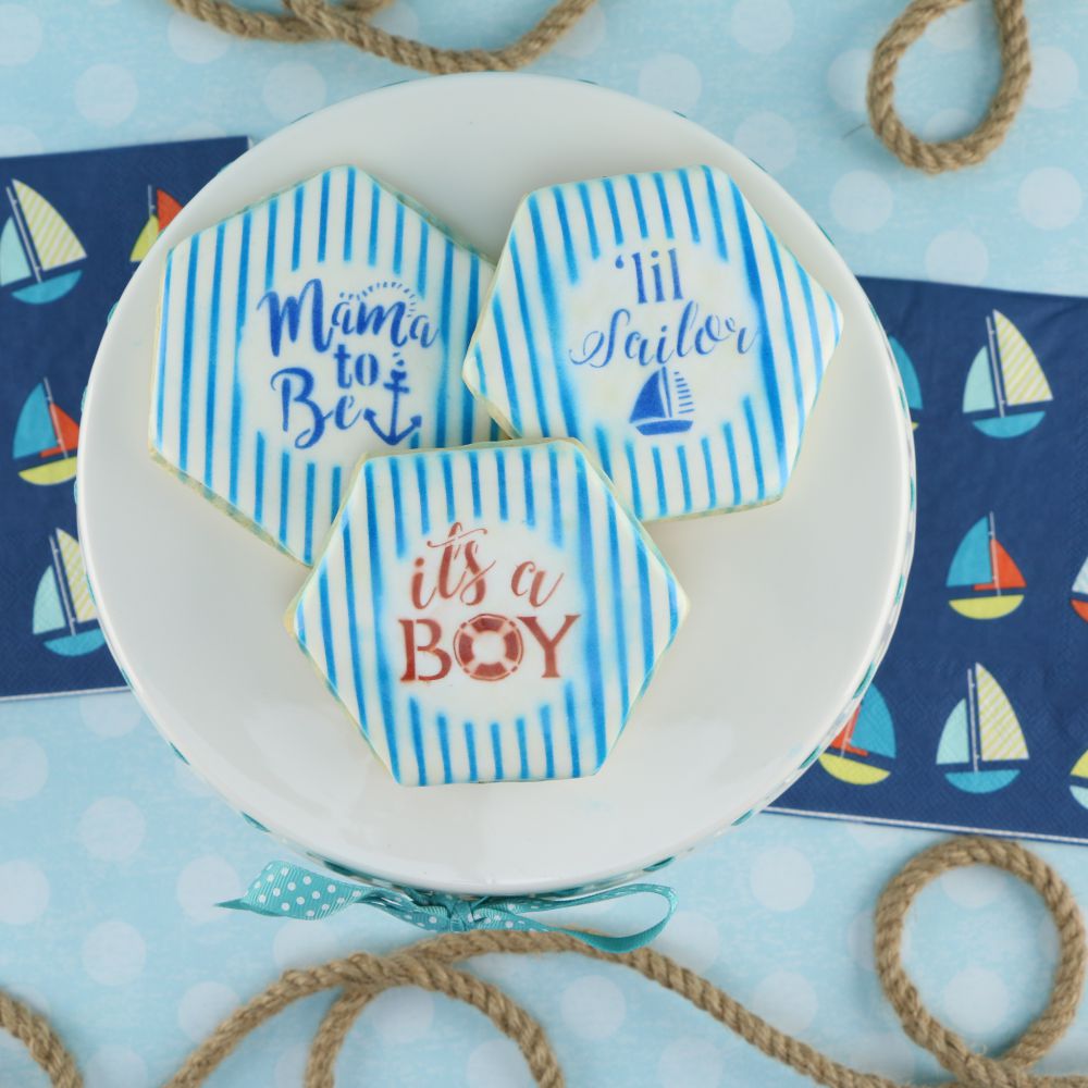 Nautical Themed Baby Shower Cookies