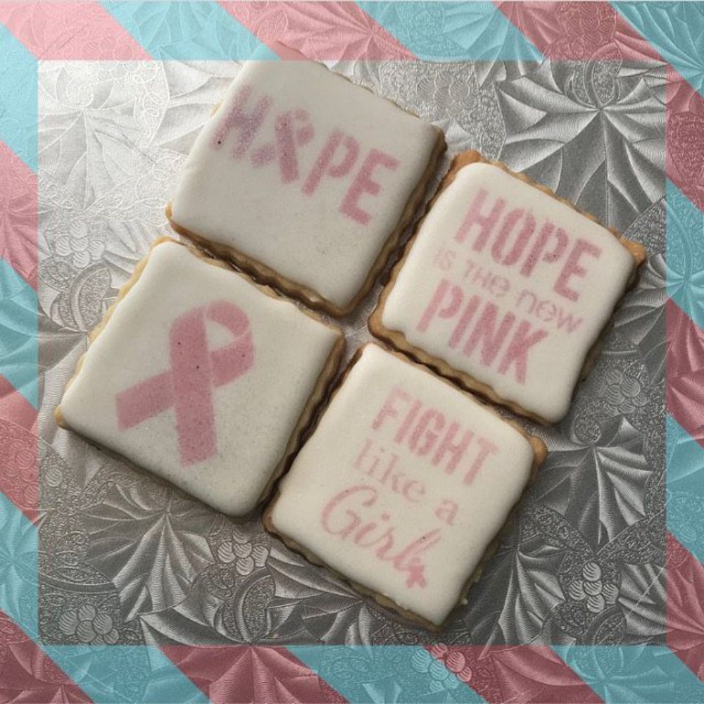 Breast Cancer Accent Cookie Stencil