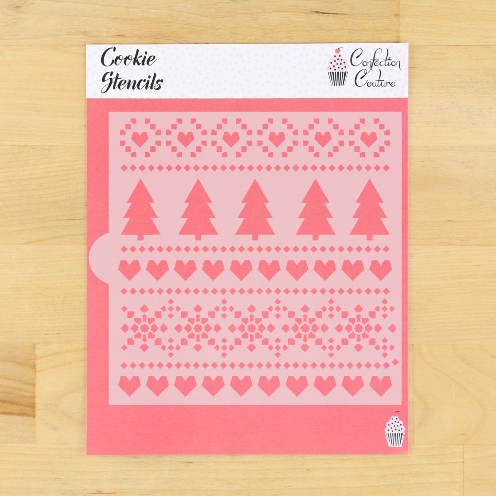 Holiday Fair Isle Background Cookie Stencil