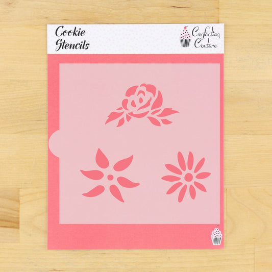 Spring Flowers Accent Cookie Stencil