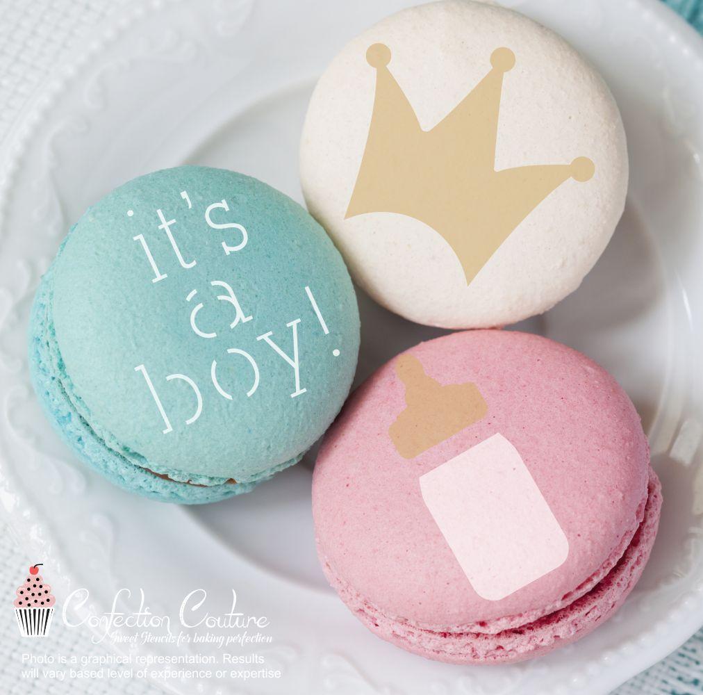 It's A Boy Round Cookie Stencils for Macarons and Oreo Cookies