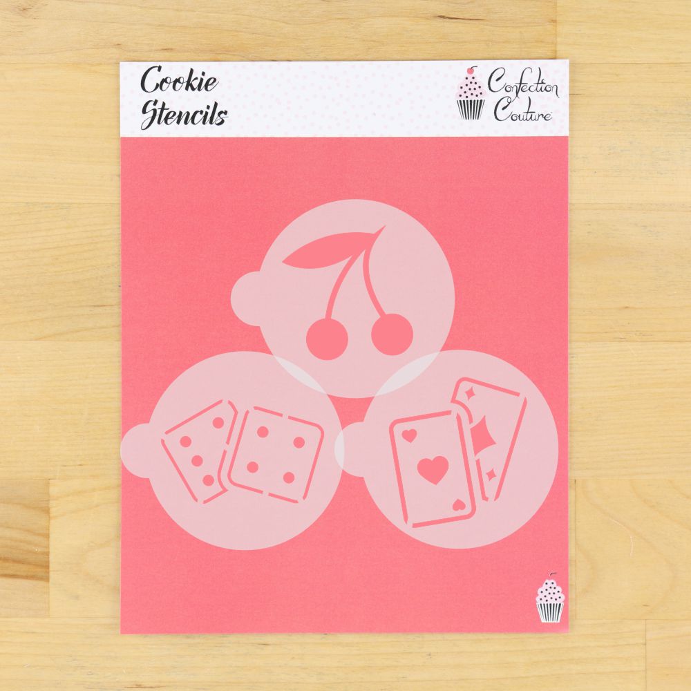 Poker Round Cookie Stencil 3 Pc Set