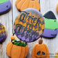 Halloween Stencils trick or treat decorated cookies by beelicious baker