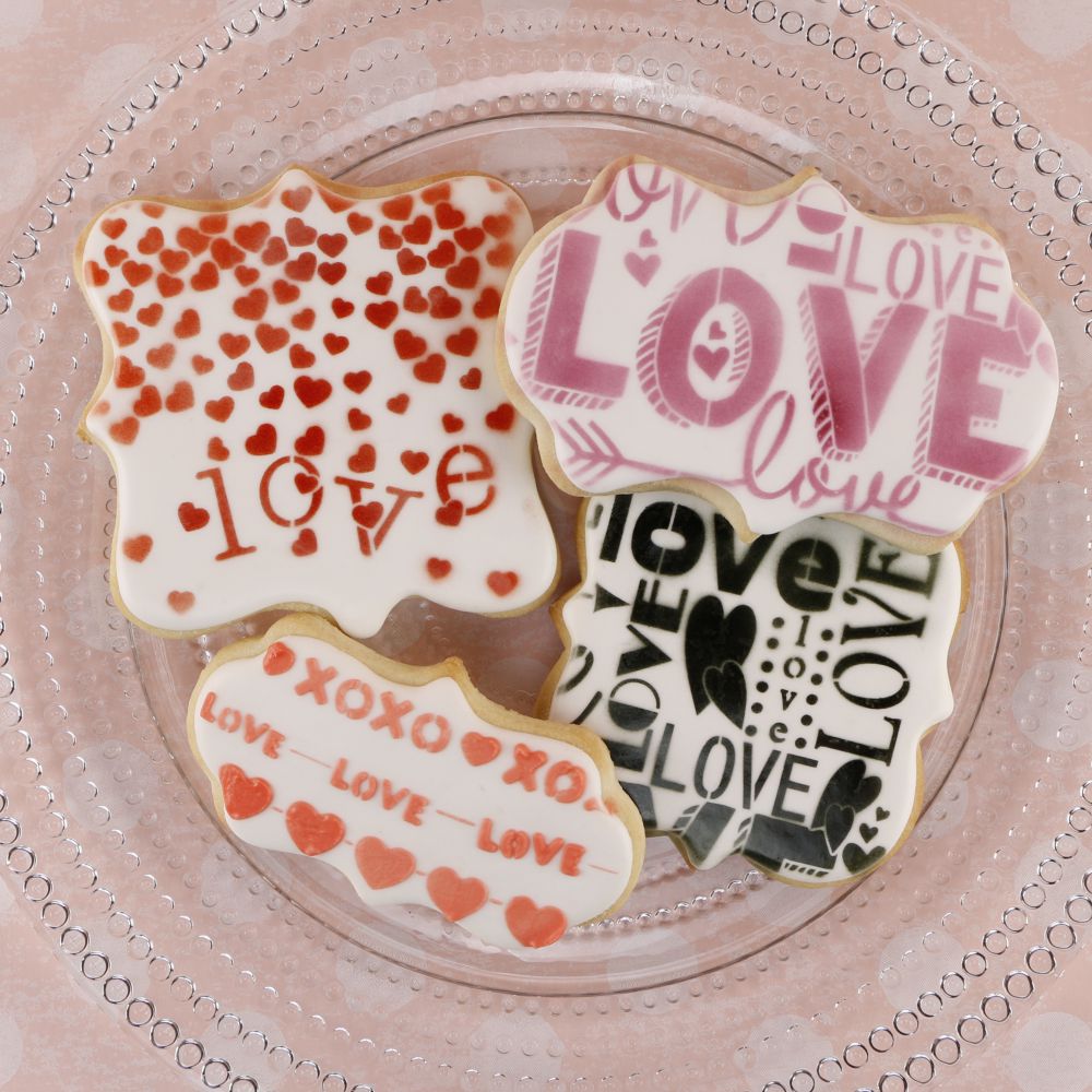 How to Stencil Valentine Cookies – The Flour Box