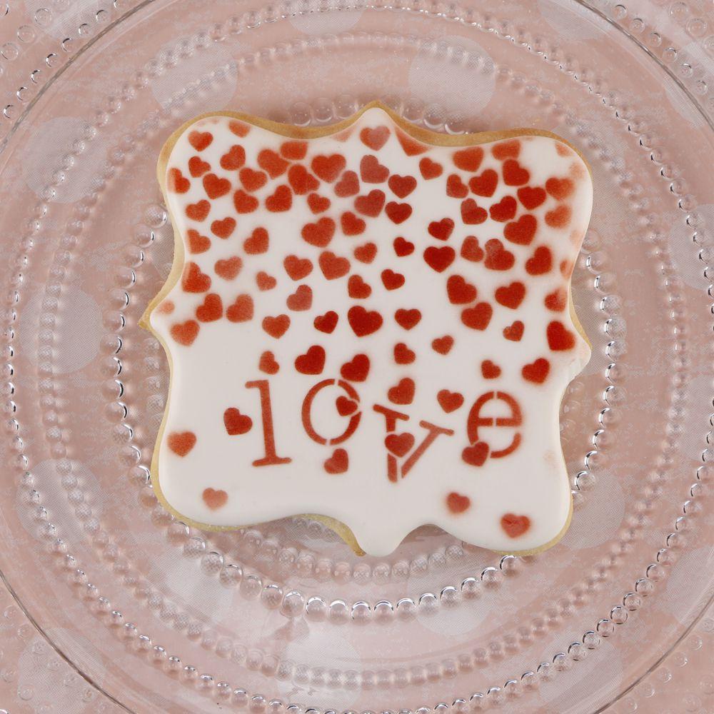 Valentine Confetti Background Cookie Stencil