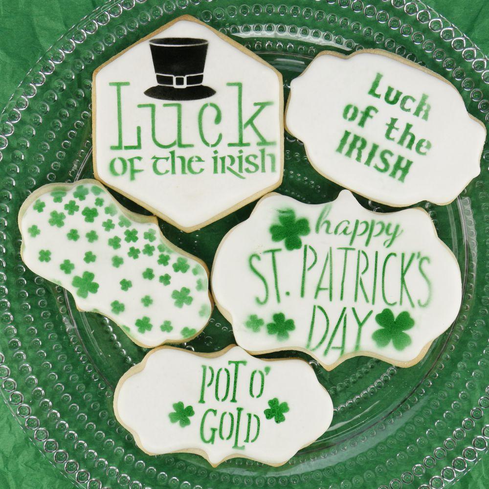 St. Patrick's Day Message Cookie Stencil