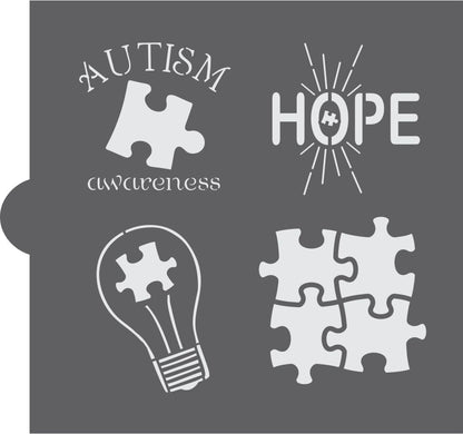 Autism Awareness Cookie Stencil With Cookie Cutters