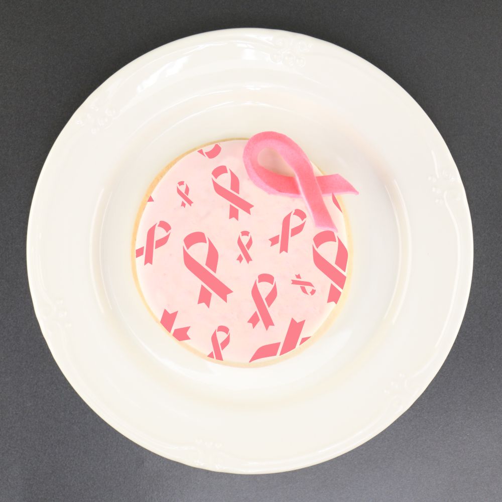 Cookies decorated for breast cancer awareness