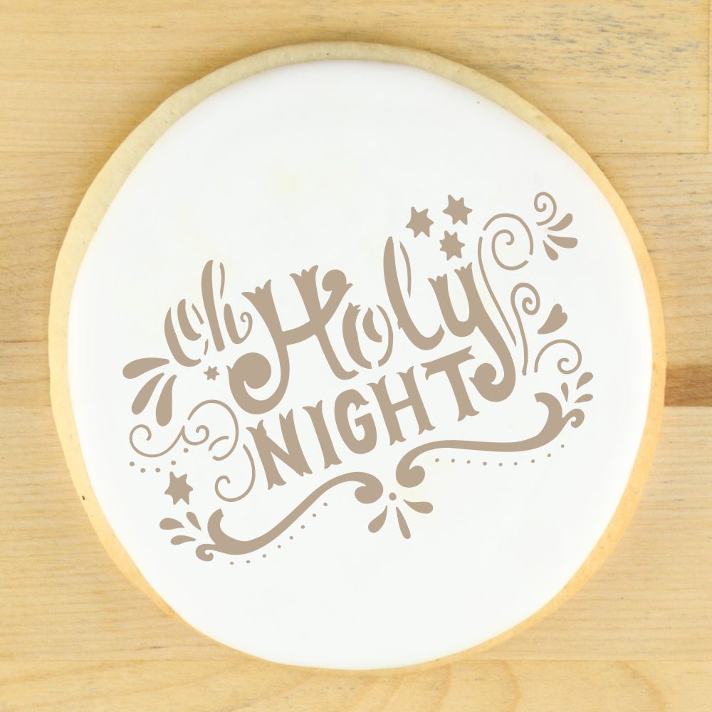 Oh Holy Night Stenciled Cookie
