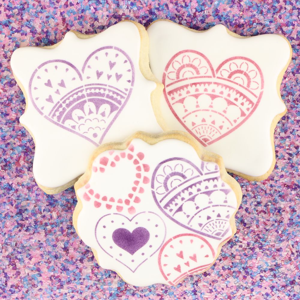 Paper Hearts Cookie Stencil