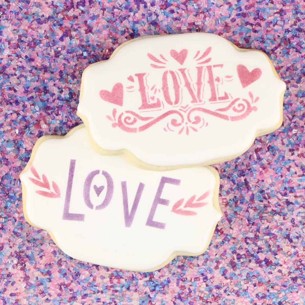 Retro Love Cookie Stencil