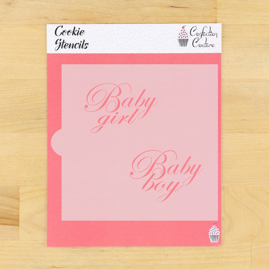 Baby Boy and Girl Cookie Stencil