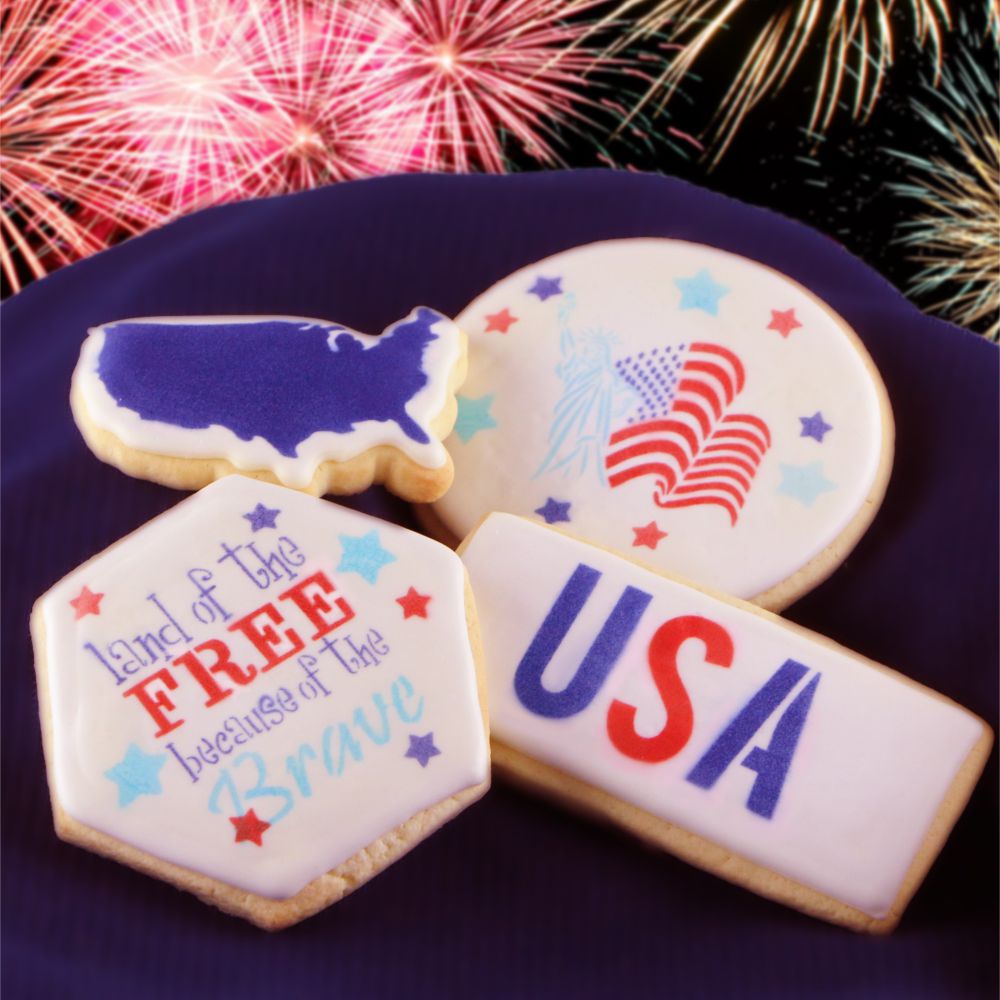 Land of the Free Cookie Stencil