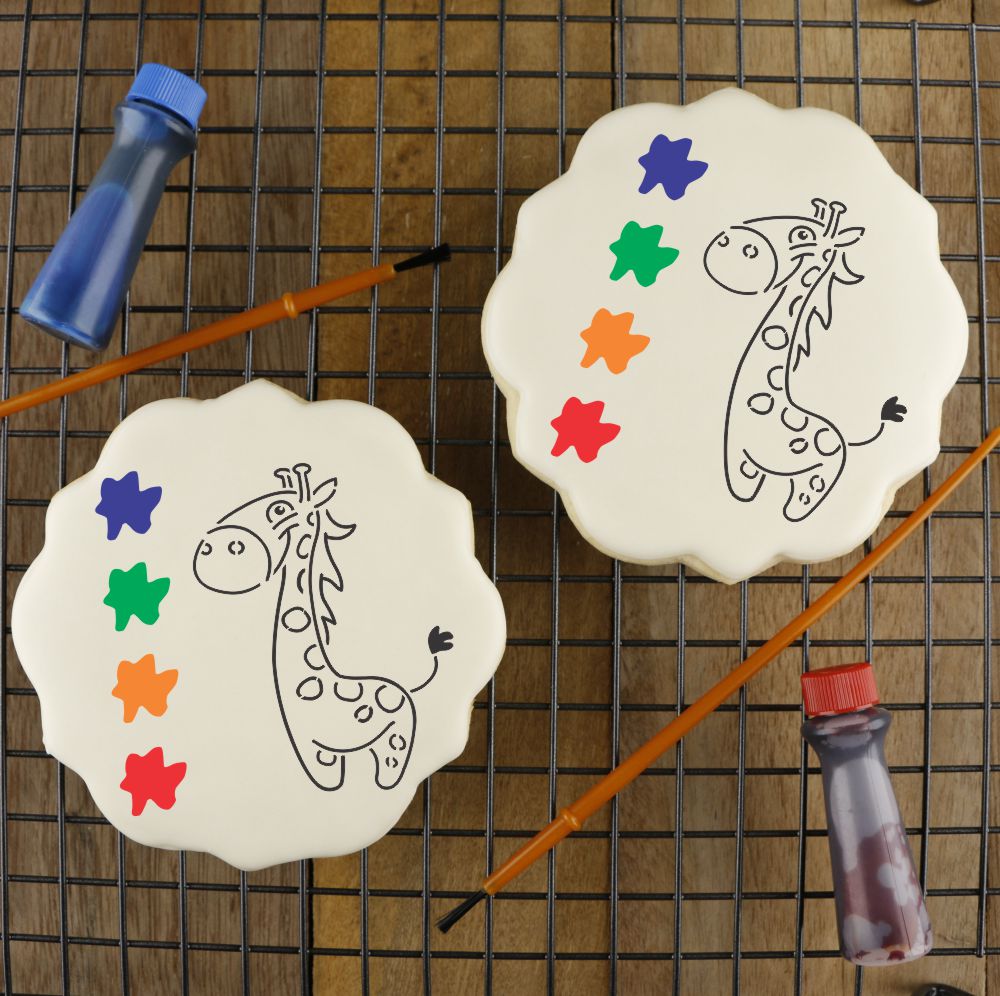 Giraffe Paint Your Own Cookie for Safari themed birthday party