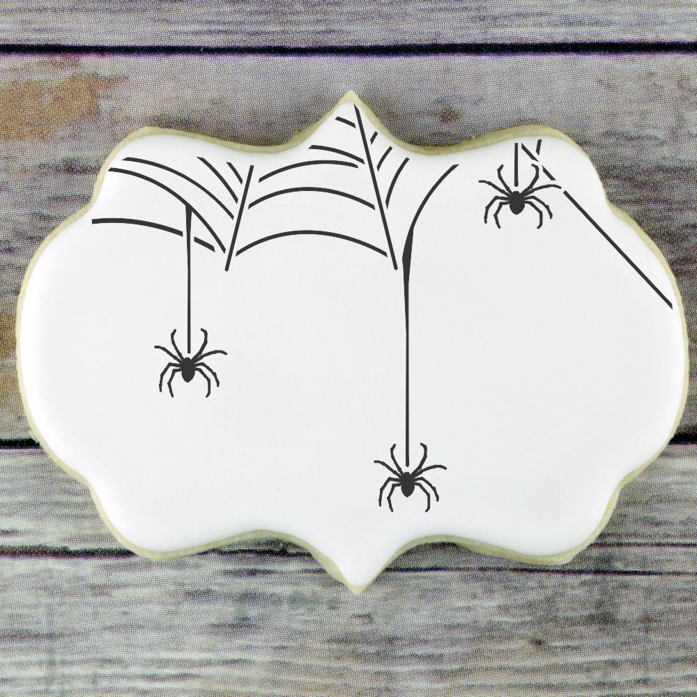 Spiderweb cookie stencil for decorating halloween cookies