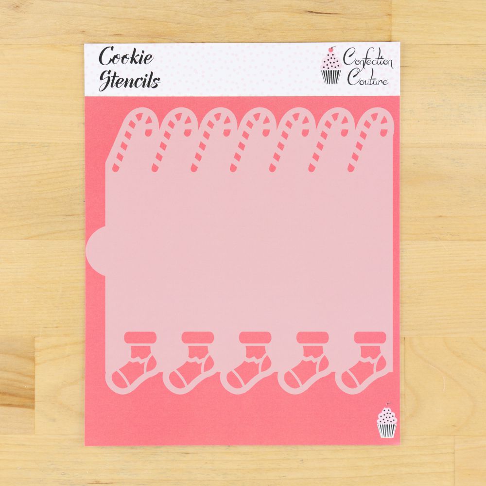 Candy Canes and Stockings Cookie Stencil Edger