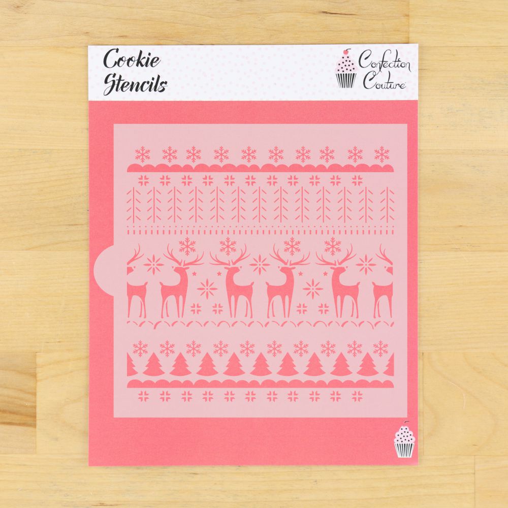 Nordic Christmas Sweater Background Cookie Stencil