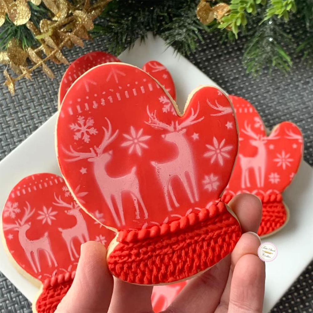 Nordic Christmas Sweater Background Cookie Stencil