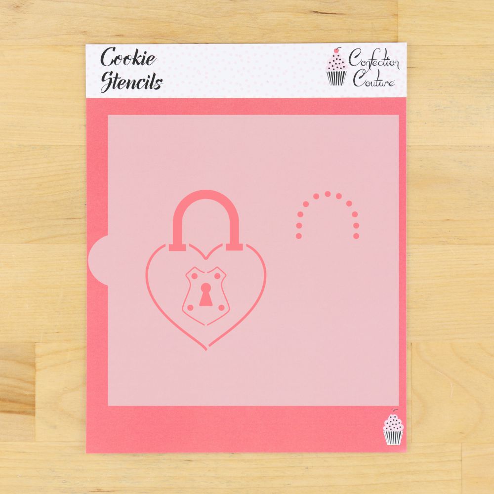 Heart Shaped Lock Cookie Stencil