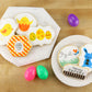 Plates of Easter decorated cookies