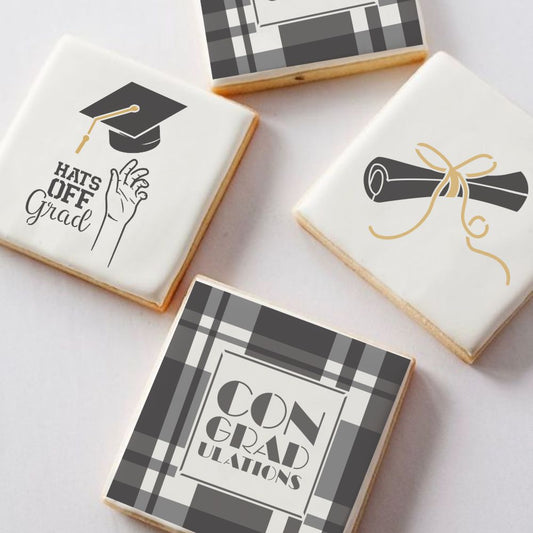 Iced and Stenciled Graduation Cookies
