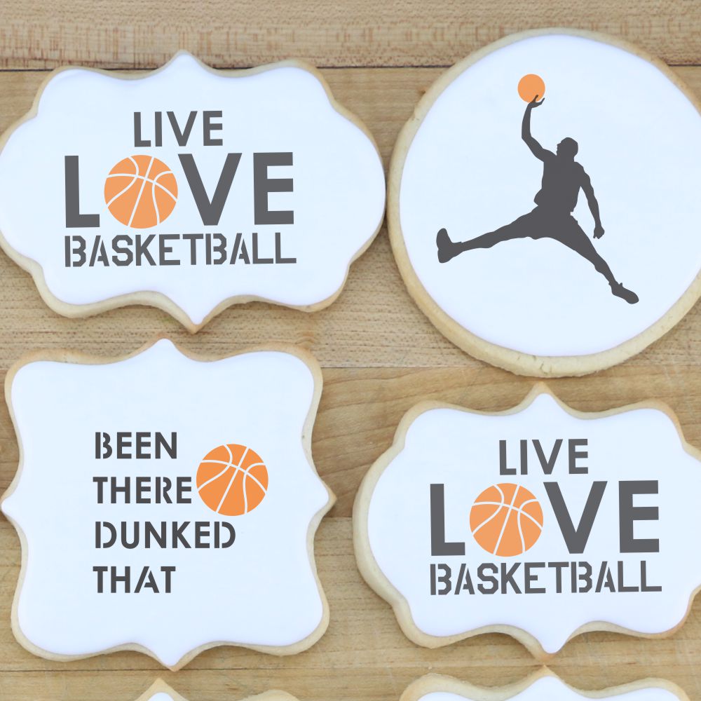 Basketball Messages Cookie Stencil